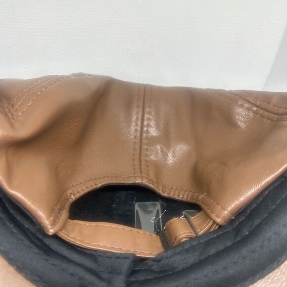 Mens PU Leather Adjustable Cap Hat - Picture 5 of 5